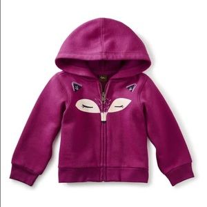 Tea Collection Fox Face Zip Hoodie, sz 8